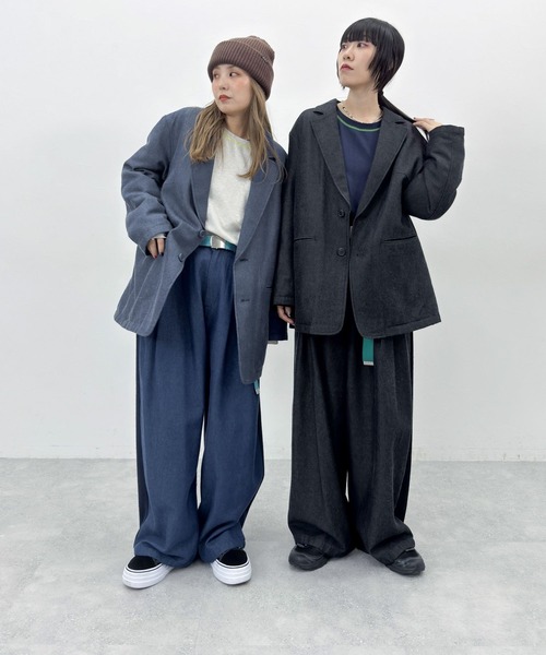 niko and...（ニコアンド）の「[MODE NORM CORE] CAツイルバッティンジャケットコート（テーラードジャケット・レディース・ネイビー/ブラウン/ブラック・FREE）」の5枚目の写真