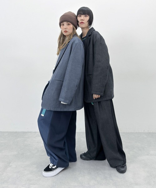 niko and...（ニコアンド）の「[MODE NORM CORE] CAツイルバッティンジャケットコート（テーラードジャケット・レディース・ネイビー/ブラウン/ブラック・FREE）」の6枚目の写真