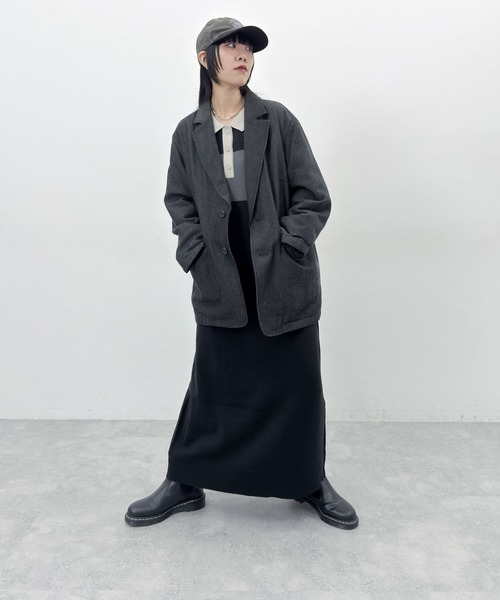 niko and...（ニコアンド）の「[MODE NORM CORE] CAツイルバッティンジャケットコート（テーラードジャケット・レディース・ネイビー/ブラウン/ブラック・FREE）」の11枚目の写真