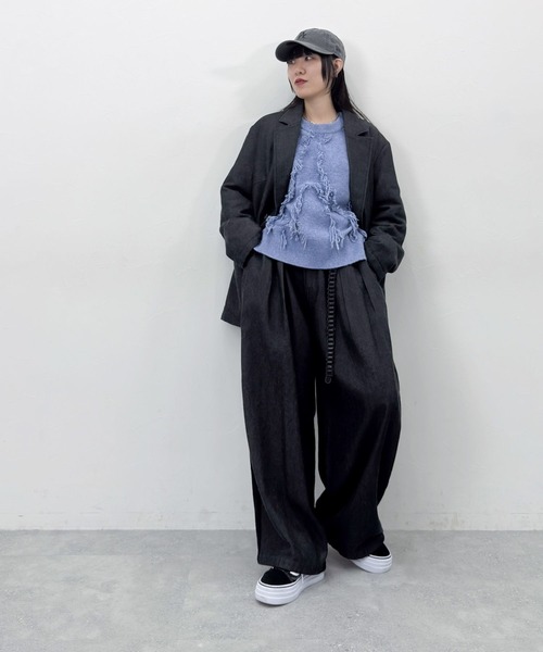 niko and...（ニコアンド）の「[MODE NORM CORE] CAツイルバッティンジャケットコート（テーラードジャケット・レディース・ネイビー/ブラウン/ブラック・FREE）」の15枚目の写真