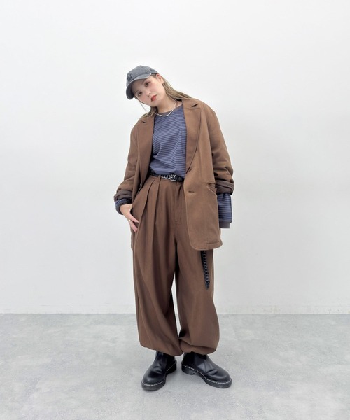 niko and...（ニコアンド）の「[MODE NORM CORE] CAツイルバッティンジャケットコート（テーラードジャケット・レディース・ネイビー/ブラウン/ブラック・FREE）」の16枚目の写真