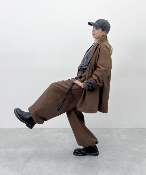 niko and...（ニコアンド）の「[MODE NORM CORE] CAツイルバッティンジャケットコート（テーラードジャケット・レディース・ネイビー/ブラウン/ブラック・FREE）」の17枚目の写真