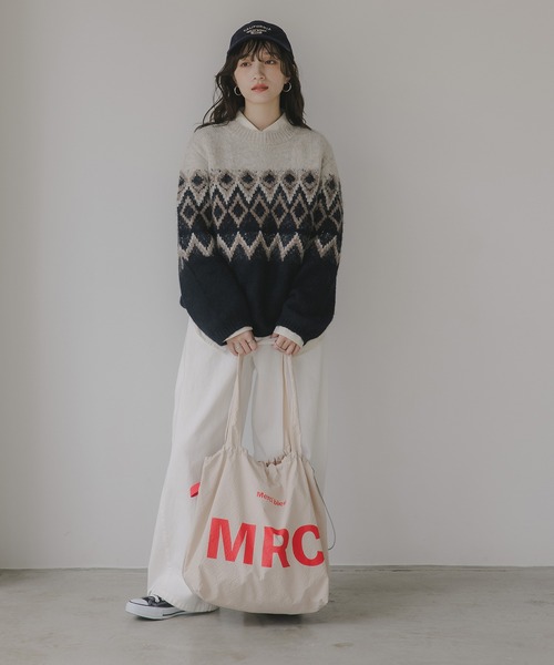 210nouve（トゥージュヌーブ）の「ノルディック柄 ルーズ シャギーニット（ニット/セーター・レディース・アイボリー/ブラウン/ネイビー/ブラウン系その他・FREE）」の15枚目の写真