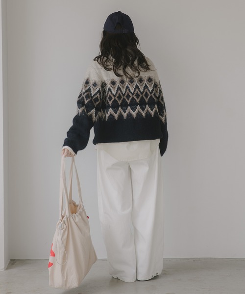 210nouve（トゥージュヌーブ）の「ノルディック柄 ルーズ シャギーニット（ニット/セーター・レディース・アイボリー/ブラウン/ネイビー/ブラウン系その他・FREE）」の17枚目の写真