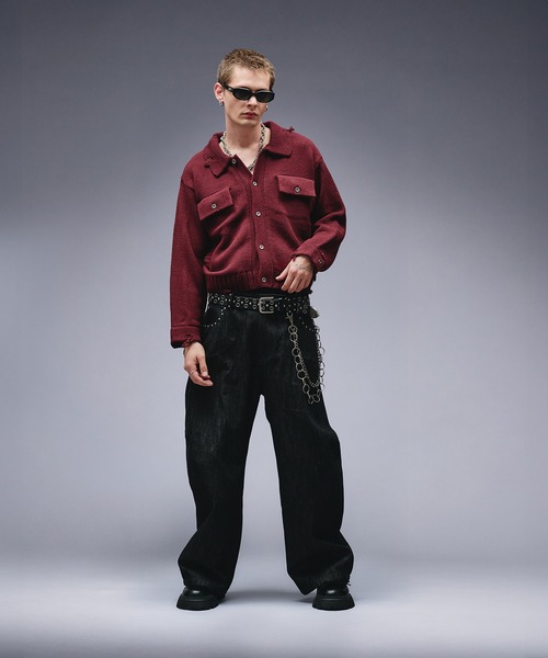 ANDER HUNK（アンダーハンク）の「Dameged W-pocket Knit Jacket / ダメージWポケットニットジャケット（ニット/セーター・メンズ・ブラウン/バーガンディー/ブラック・SMALL/MEDIUM/LARGE）」の13枚目の写真