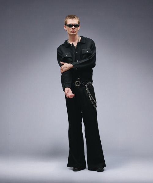 Dameged W-pocket Knit Jacket / ダメージWポケットニットジャケット