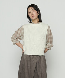 【超希少】トリココムデギャルソン フラワーチュールパッチワークニットベスト パッチワーク透かし柄ニット | natural couture(ナチュラルクチュール