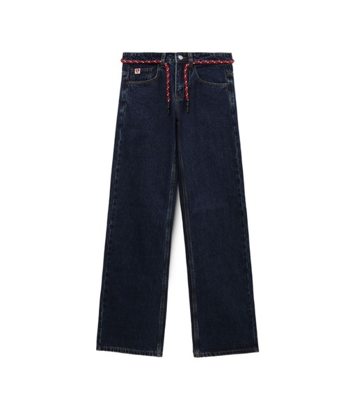 A BATHING APE(アベイシングエイプ)の「PU BADGE WASHED STRAIGHT JEANS(デニムパンツ・レディース・インディゴブルー/ライトインディゴブルー・X-SMALL/SMALL)」の1枚目の写真