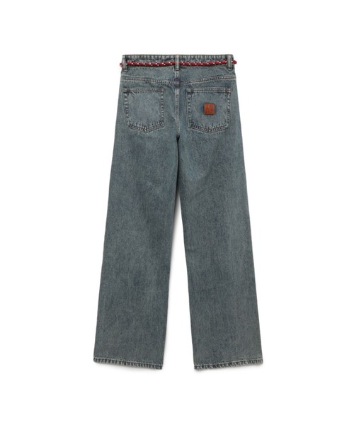 A BATHING APE(アベイシングエイプ)の「PU BADGE WASHED STRAIGHT JEANS(デニムパンツ・レディース・インディゴブルー/ライトインディゴブルー・X-SMALL/SMALL)」の3枚目の写真