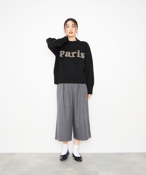 Mac-House(マックハウス)の「Idnes 立体感のあるロゴで魅せる サガラ刺繍ニット(ニット/セーター・レディース・ライトグレー/オフホワイト/ブラック・M)」の11枚目の写真