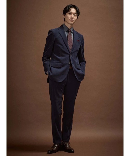 TRANS CONTINENTS（トランスコンチネンツ）の「TRANS CONTINETNS　コーデュロイセットアップ　ジャージトリコット　タックパンツ　ブラック/ブルー/ネイビー（スラックス・メンズ・ブラック/ブルー/ネイビー・S/M/L/LL/3L）」の14枚目の写真