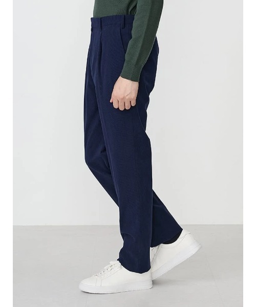 TRANS CONTINENTS（トランスコンチネンツ）の「TRANS CONTINETNS　コーデュロイセットアップ　ジャージトリコット　タックパンツ　ブラック/ブルー/ネイビー（スラックス・メンズ・ブラック/ブルー/ネイビー・S/M/L/LL/3L）」の18枚目の写真