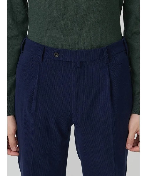 TRANS CONTINENTS（トランスコンチネンツ）の「TRANS CONTINETNS　コーデュロイセットアップ　ジャージトリコット　タックパンツ　ブラック/ブルー/ネイビー（スラックス・メンズ・ブラック/ブルー/ネイビー・S/M/L/LL/3L）」の19枚目の写真