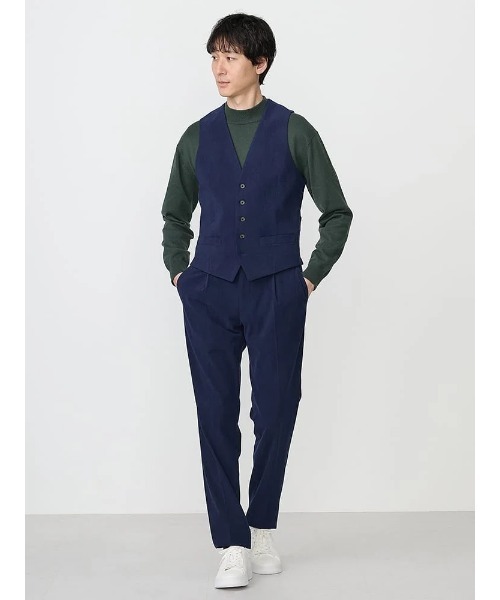 TRANS CONTINENTS（トランスコンチネンツ）の「TRANS CONTINETNS　コーデュロイセットアップ　ジャージトリコット　タックパンツ　ブラック/ブルー/ネイビー（スラックス・メンズ・ブラック/ブルー/ネイビー・S/M/L/LL/3L）」の22枚目の写真