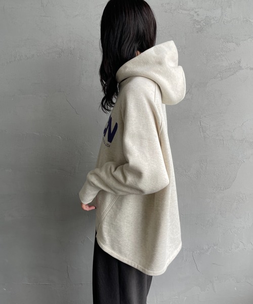 MICA&DEAL/マイカアンドディール] AMERICANAxMICA ロゴプリント フード