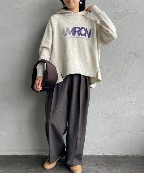 MICA&DEAL/マイカアンドディール] AMERICANAxMICA ロゴプリント フード