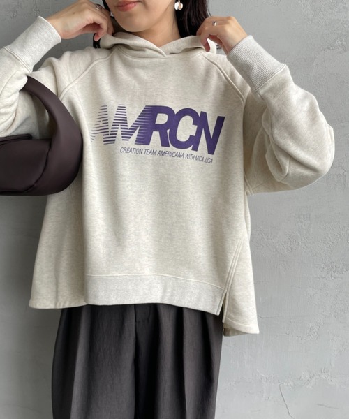 MICA&DEAL/マイカアンドディール] AMERICANAxMICA ロゴプリント フード