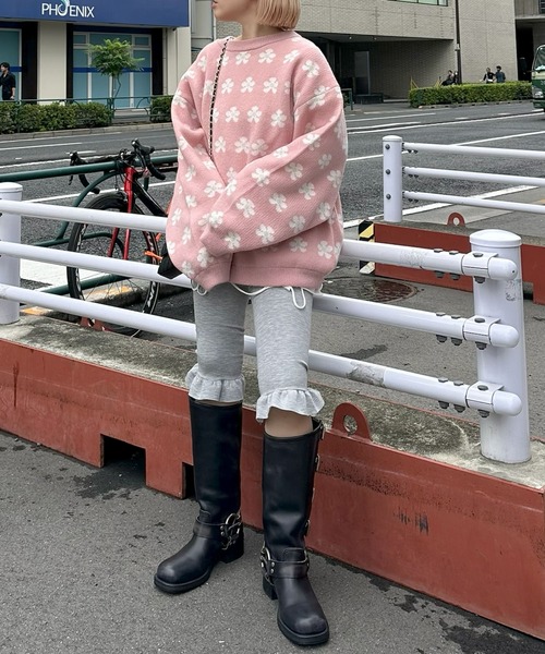 Alley Tokyo(アリートーキョー)の「【セットアップで着られる】お花のニットトップス(ニット/セーター・レディース・サックスブルー/ピンク・FREE)」の13枚目の写真