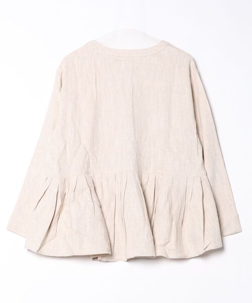 vent blanc（ヴァンブラン）の「vent blanc ヴァンブラン　C/Li Tuck Design Shirts Jacket　コットンリネン  タックデザインシャツジャケット（その他アウター・レディース・チャコールグレー/ナチュラル・FREE）」の3枚目の写真