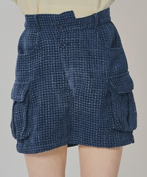 レディースのスカート（ブルー・ネイビー/青色系・ツイード