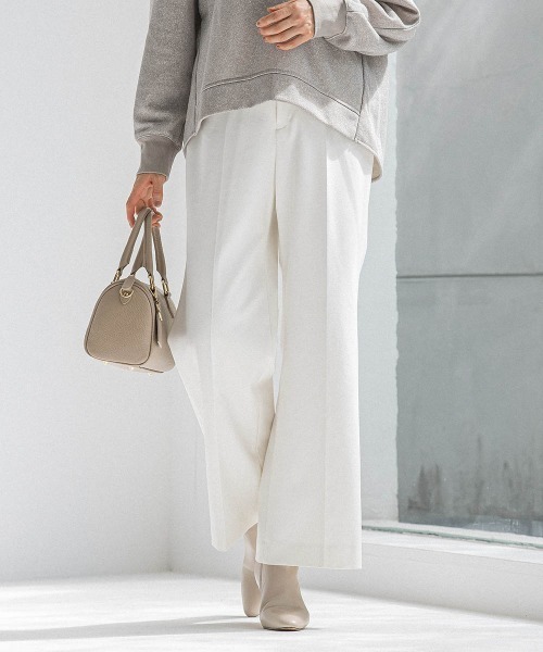 LAUTREAMONT(ロートレアモン)の「両面起毛ワイドパンツ≪洗える/セットアップ対応≫(その他パンツ・レディース・ブラック/ベージュ/オフホワイト/ブラウン系その他/ダークグレー/ブラウン・11号/9号/7号)」の2枚目の写真