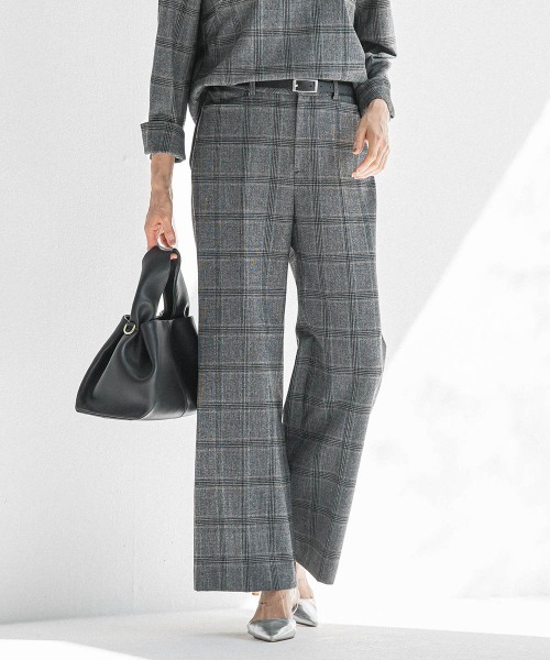 LAUTREAMONT(ロートレアモン)の「両面起毛ワイドパンツ≪洗える/セットアップ対応≫(その他パンツ・レディース・ブラック/ベージュ/オフホワイト/ブラウン系その他/ダークグレー/ブラウン・11号/9号/7号)」の4枚目の写真