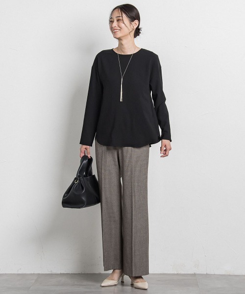 LAUTREAMONT(ロートレアモン)の「両面起毛ワイドパンツ≪洗える/セットアップ対応≫(その他パンツ・レディース・ブラック/ベージュ/オフホワイト/ブラウン系その他/ダークグレー/ブラウン・11号/9号/7号)」の16枚目の写真