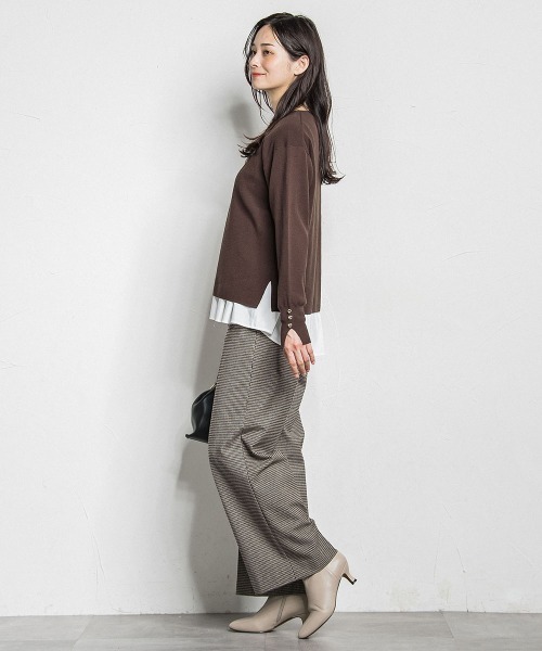 LAUTREAMONT(ロートレアモン)の「両面起毛ワイドパンツ≪洗える/セットアップ対応≫(その他パンツ・レディース・ブラック/ベージュ/オフホワイト/ブラウン系その他/ダークグレー/ブラウン・11号/9号/7号)」の19枚目の写真