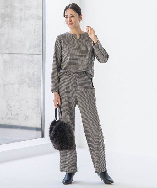 LAUTREAMONT(ロートレアモン)の「両面起毛ワイドパンツ≪洗える/セットアップ対応≫(その他パンツ・レディース・ブラック/ベージュ/オフホワイト/ブラウン系その他/ダークグレー/ブラウン・11号/9号/7号)」の9枚目の写真