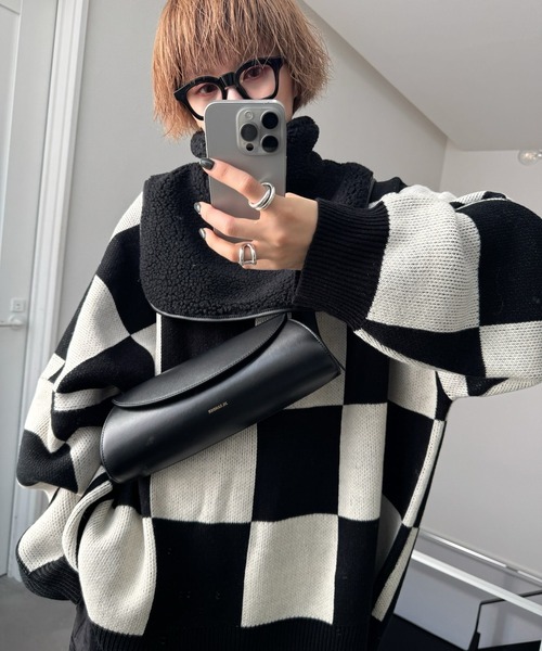 CFT.(シフト)の「ボアジップネックショルダー(ニット/セーター・レディース・ブラック・FREE)」の3枚目の写真