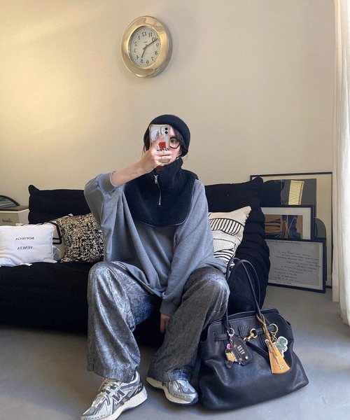 CFT.(シフト)の「ボアジップネックショルダー(ニット/セーター・レディース・ブラック・FREE)」の5枚目の写真