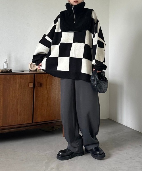 CFT.(シフト)の「ボアジップネックショルダー(ニット/セーター・レディース・ブラック・FREE)」の8枚目の写真