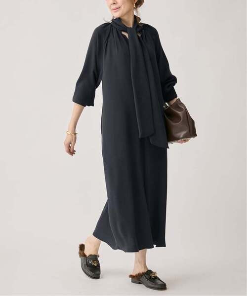 美品 VERMEIL par iena 2wayボウタイワンピース ネイビー ヴェルメイユ パー イエナ VERMEIL par iena 《追加2》NEW 2WAY