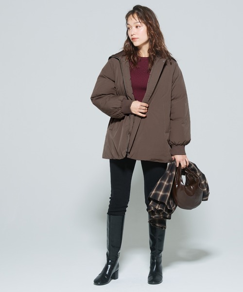 coca（coca）（コカ）の「Aラインカールネック中綿コート（その他アウター・レディース・ブラック/ブラウン・M/L）」の4枚目の写真