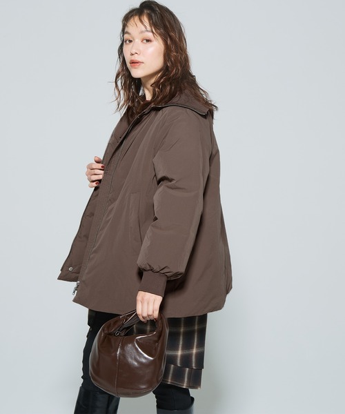 coca（coca）（コカ）の「Aラインカールネック中綿コート（その他アウター・レディース・ブラック/ブラウン・M/L）」の5枚目の写真