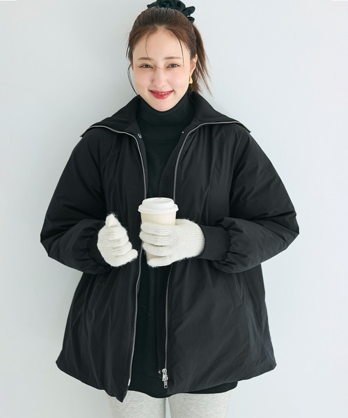 coca（coca）（コカ）の「Aラインカールネック中綿コート（その他アウター・レディース・ブラック/ブラウン・M/L）」の10枚目の写真