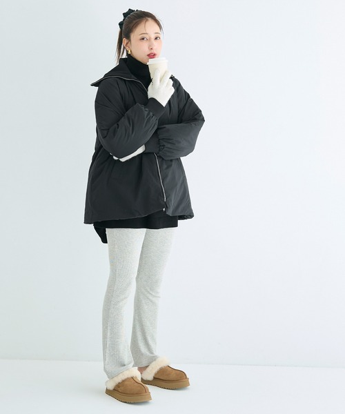 coca（coca）（コカ）の「Aラインカールネック中綿コート（その他アウター・レディース・ブラック/ブラウン・M/L）」の12枚目の写真