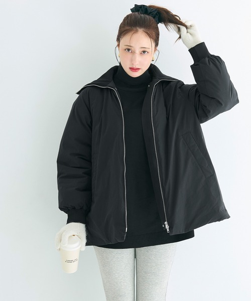 coca（coca）（コカ）の「Aラインカールネック中綿コート（その他アウター・レディース・ブラック/ブラウン・M/L）」の13枚目の写真