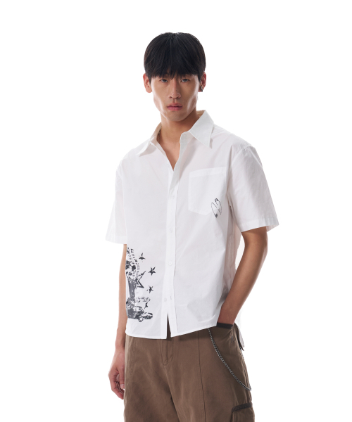 AAKAM（アーカム）の「VTG Printed Half Shirts (White)（シャツ/ブラウス・レディース・その他・1/2）」の4枚目の写真