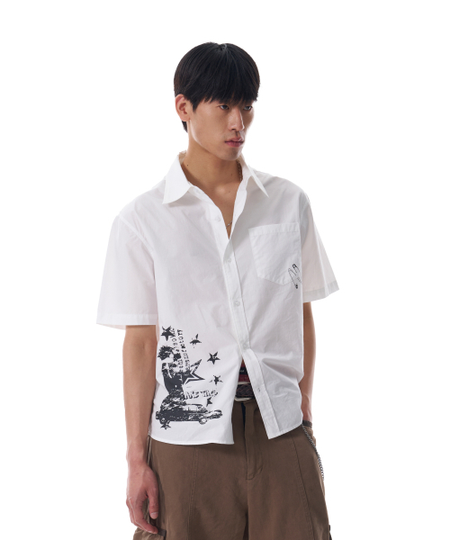 AAKAM（アーカム）の「VTG Printed Half Shirts (White)（シャツ/ブラウス・レディース・その他・1/2）」の5枚目の写真