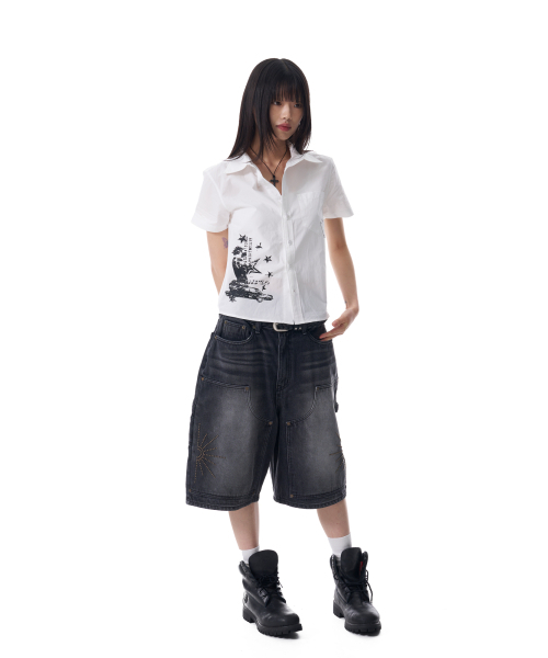 AAKAM（アーカム）の「VTG Printed Half Shirts (White)（シャツ/ブラウス・レディース・その他・1/2）」の7枚目の写真