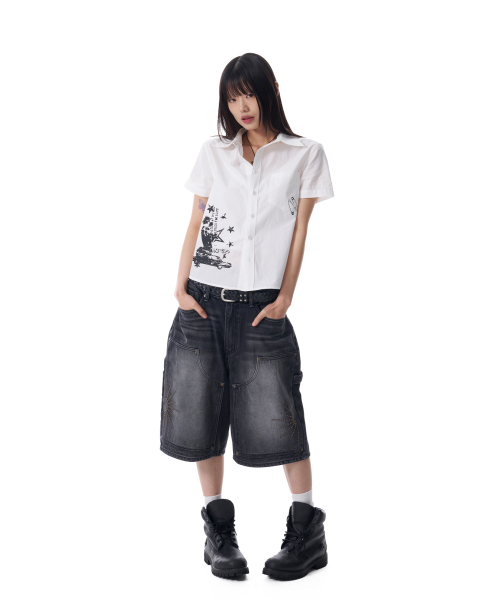 AAKAM（アーカム）の「VTG Printed Half Shirts (White)（シャツ/ブラウス・レディース・その他・1/2）」の8枚目の写真