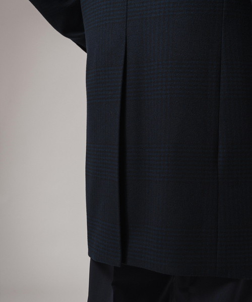 EDIFICE（エディフィス）の「SUPER 140’s ウール / カシミヤ チェスターコート(チェック)（チェスターコート・メンズ・チョコ/ダークブルー・44/46/48）」の19枚目の写真