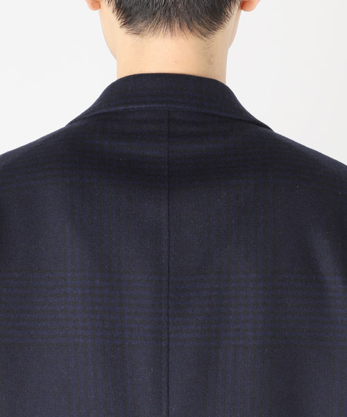 EDIFICE（エディフィス）の「SUPER 140’s ウール / カシミヤ チェスターコート(チェック)（チェスターコート・メンズ・チョコ/ダークブルー・44/46/48）」の12枚目の写真