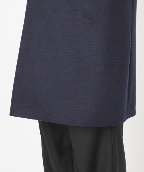 EDIFICE（エディフィス）の「SUPER 140’s ウール / カシミヤ チェスターコート(チェック)（チェスターコート・メンズ・チョコ/ダークブルー・44/46/48）」の8枚目の写真