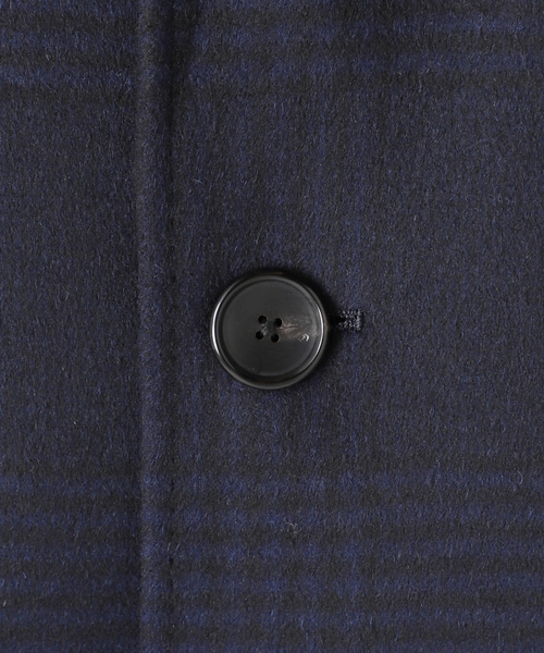 EDIFICE（エディフィス）の「SUPER 140’s ウール / カシミヤ チェスターコート(チェック)（チェスターコート・メンズ・チョコ/ダークブルー・44/46/48）」の5枚目の写真