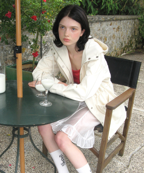 SINOON(シヌーン)の「Raglan Hoodie Jacket (Cream)(ミリタリージャケット・レディース・アイボリー・FREE)」の1枚目の写真