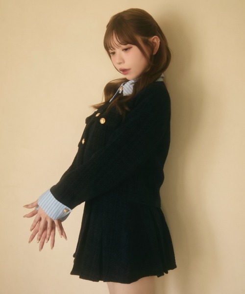 TITTY&CO.（ティティーアンドコー）の「ツイードジャケット＆スカート セットアップ（セットアップ・レディース・ネイビー/ブラック・FREE）」の5枚目の写真