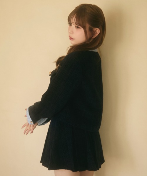 TITTY&CO.（ティティーアンドコー）の「ツイードジャケット＆スカート セットアップ（セットアップ・レディース・ネイビー/ブラック・FREE）」の6枚目の写真