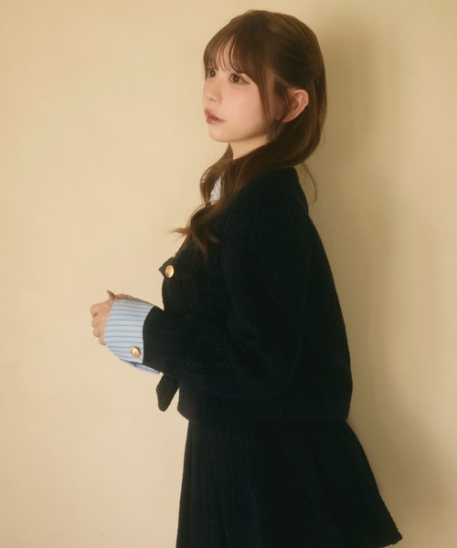 TITTY&CO.（ティティーアンドコー）の「ツイードジャケット＆スカート セットアップ（セットアップ・レディース・ネイビー/ブラック・FREE）」の9枚目の写真